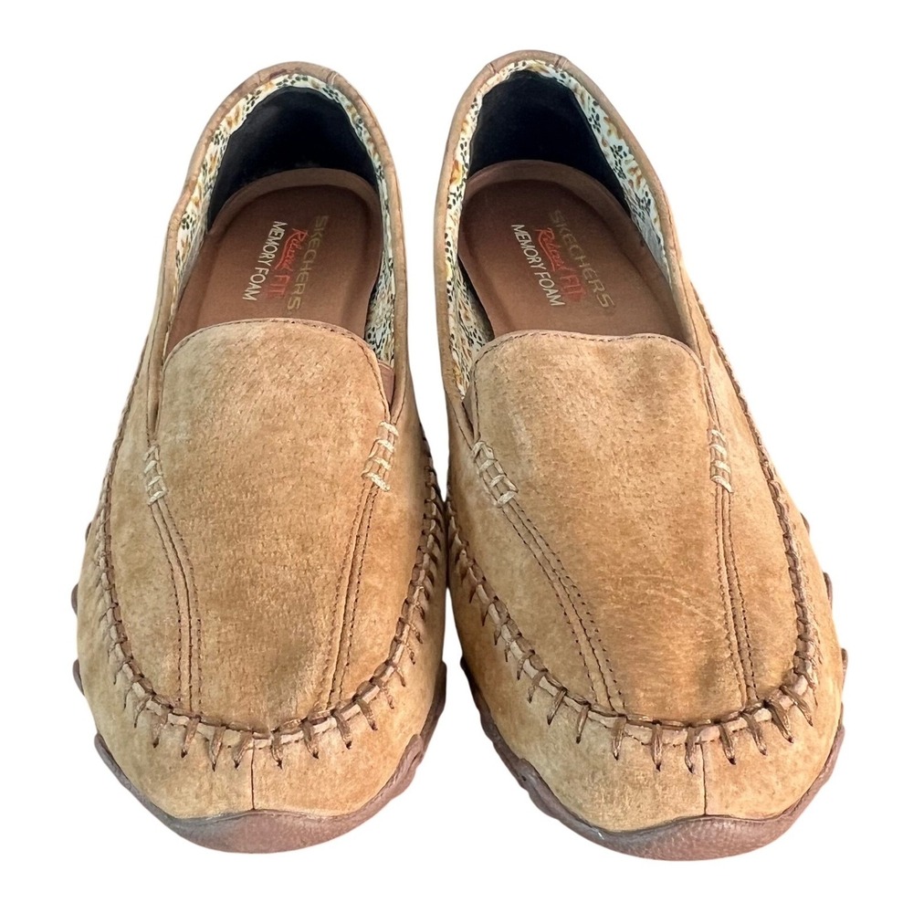 Skechers Relaxed Fit Brown Suede Leather Memory Foam Loafers Womens 8